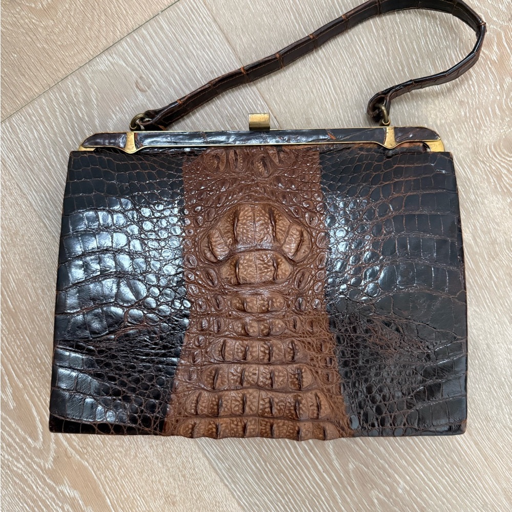 Vintage hornback alligator handbag - stunning and high quality skin - Picture 2 of 9
